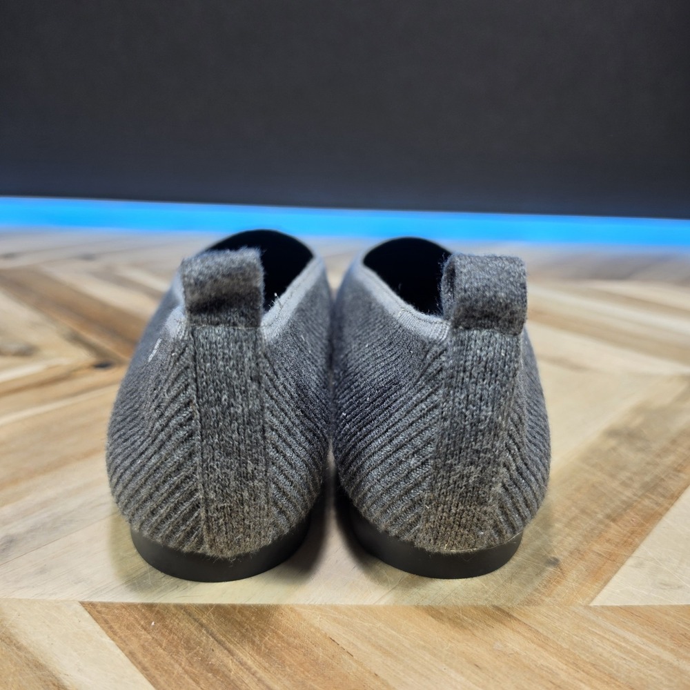 Vivaia Margot Women 41 / US 10.5 Grey Flats Square Toe Ribbed Knit Sustainable - Picture 7 of 13